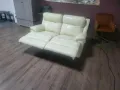 Светло кремав кожен диван двойка с електрически релаксиращ механизъм, снимка 10