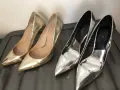 Елегантни метализирани обувки на ток Zara (Златни / Сребърни), снимка 1