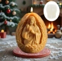 Яйце с Исус Христос силиконов молд форма за свещи гипс смола , снимка 2