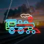 Цветен LED неон с парен локомотив, USB захранване и димиране, снимка 2