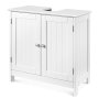 Долен шкаф за мивка (60 x 60 x 30 см, метални дръжки, дърво, бяло) .