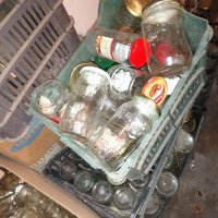 Стари шишета от масло + буркани бутилки и други стъклени неща на 60/100 години , снимка 6 - Антикварни и старинни предмети - 29456221