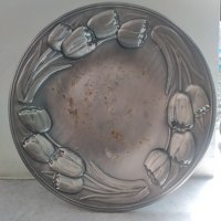 метална чиния в стил арт деко, снимка 1 - Други ценни предмети - 37620464