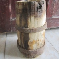 Голям хаван чутора чутура Стар дървен съд, уред, 30 см висок , снимка 6 - Антикварни и старинни предмети - 29120862