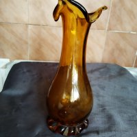 стъклена ваза арт деко, снимка 2 - Антикварни и старинни предмети - 30419016