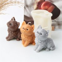 3D Голямо Коте котка лисиче силиконов молд форма фондан свещ гипс шоколад декор смола, снимка 3 - Форми - 40527291