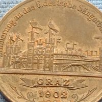 Рядък медал GRAZ 1902г. Уникат за КОЛЕКЦИОНЕРИ 38556, снимка 8 - Антикварни и старинни предмети - 42726076