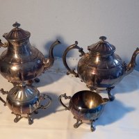 Посребрени ретро чайници, латиера и захарница , снимка 11 - Декорация за дома - 35644699