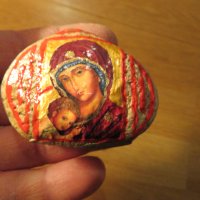 Стара  малка икона Богородица с младенеца - за зачатие и раждане на дете, съхранение на вътрешната ч, снимка 1 - Икони - 38843483