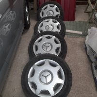 продавам зимни гуми с метални джанти за Мерцедес 