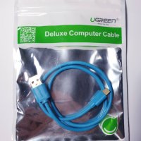 USB-C (USB Type-C) към USB кабел за зареждане UGREEN, 0.5m, син, снимка 2 - USB кабели - 31321806