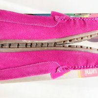 Страхотни велурени обувки UMI номер EUR 33, UK 1, US 1.5 цвят Fuschia, снимка 4 - Детски обувки - 35030989