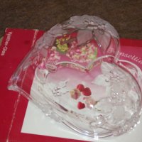 Декоративна купа - поднос с формата на сърце Walther Glas Herzschale, снимка 5 - Чинии - 29545658