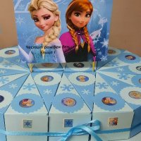 Картонена торта Леденото Кралство Анна и Елза  Frozen 