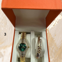 Подаръчен комплект: елегантен часовник и гривна с кристали!, снимка 6 - Дамски - 44776501