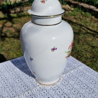 Красива ваза тип урна с флорални мотиви , снимка 5 - Вази - 44640586