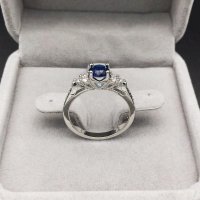 Сребърен пръстен със син сапфир, снимка 3 - Пръстени - 34907350