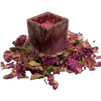 Куб с рози свещ, снимка 1 - Ръчно изработени сувенири - 37941524