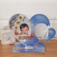 Бебешко вълшебство: Запечатайте началото, бебешка визитка със снимка във форма на сърце, снимка 3 - Декорация за дома - 42057434
