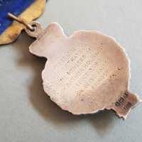 Сребърен 1920 емайл Медал Орден Масонски Англия Бирмингам, снимка 7 - Антикварни и старинни предмети - 42484556