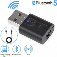 Bluetooth USB Аудио приемник - предавател 2 в 1 мини, 3.5mm жак, снимка 1 - Bluetooth слушалки - 29886453