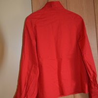 Нестандартна памучна червена риза, произведена в България, снимка 2 - Ризи - 42326810