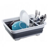 Силиконов сгъваем сушилник за чинии и прибори, снимка 6 - Аксесоари за кухня - 33939195