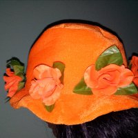 Неоновооранжева шапка с цветя за Хелоуин или карнавал, снимка 2 - Комплекти - 30593292