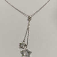 Сребърно колие Звезди 3,34 гр, снимка 1 - Колиета, медальони, синджири - 44748061