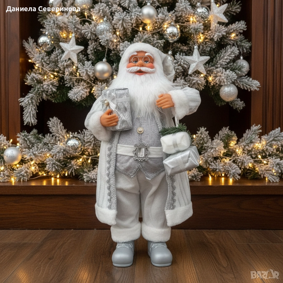 ‼️САМО ДНЕС НА ТОП ЦЕНА 15 ЛВ ‼️ СРЕБРИСТ ДЯДО КОЛЕДА , снимка 1