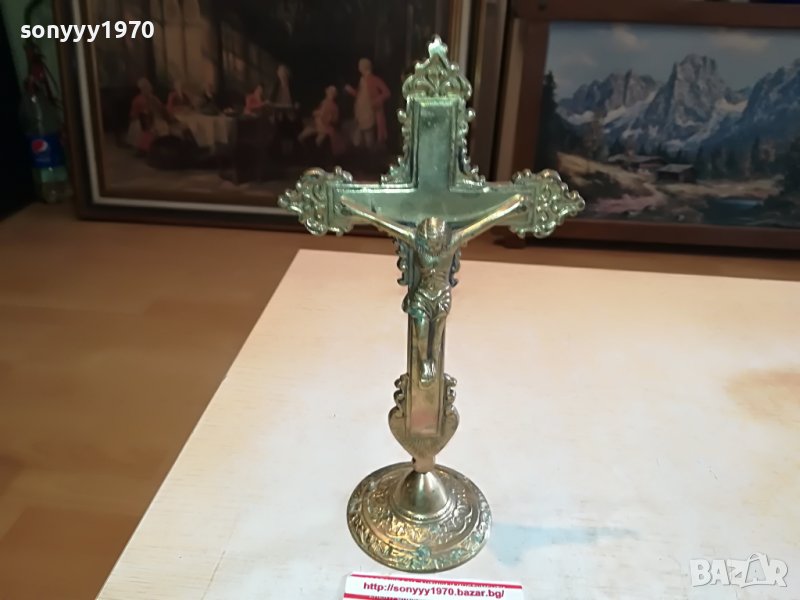 🛑📢GARANTIERT MASSIV MESSING-КРЪСТ С ХРИСТОС 1010221322, снимка 1