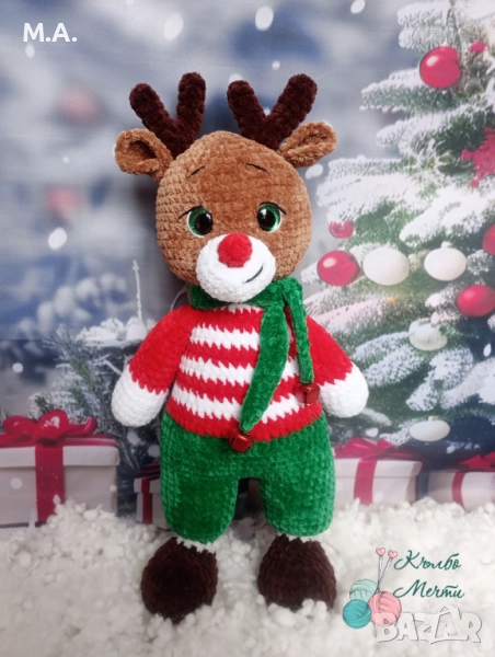 Коледни Елени - ръчно плетени, снимка 1
