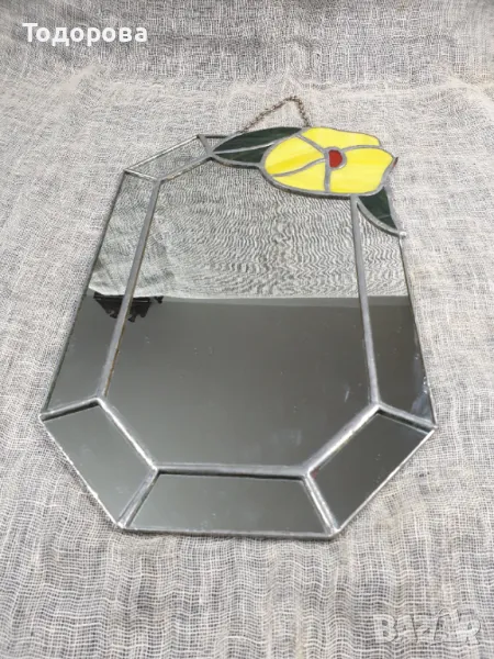 Винтидж огледоло с технология Тифани, снимка 1