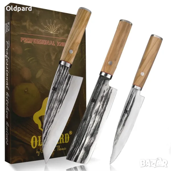 Комплект висококачествени кухненски ножове (три броя). , снимка 1
