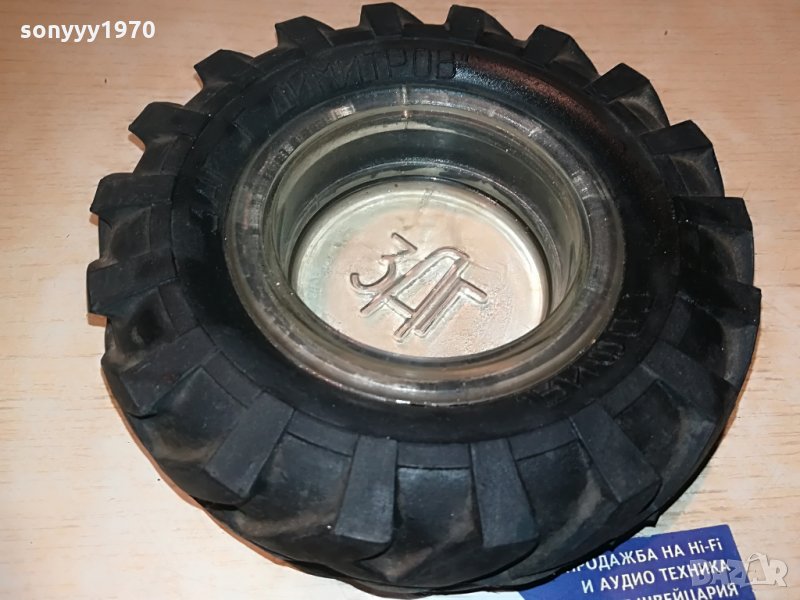 поръчан-гума/стъкло-ретро колекция-пепелник-16х5см, снимка 1