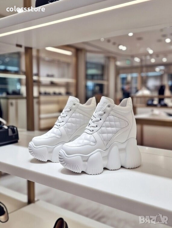 Кецове на платформа - бяла кожа - PA600 , снимка 1