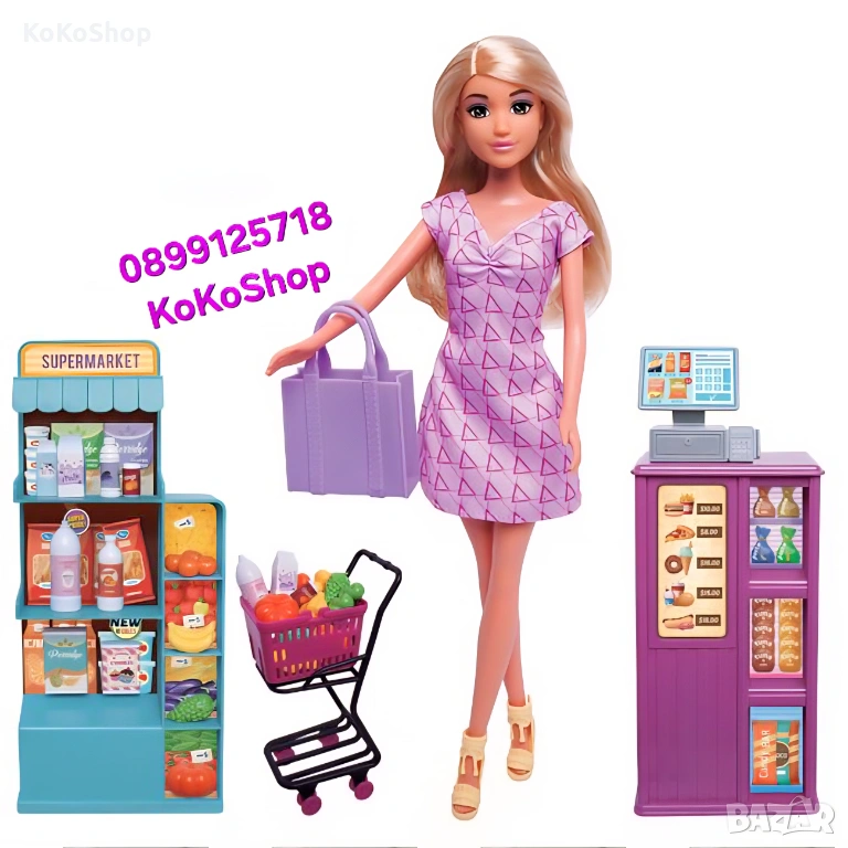 Кукла в супермаркет/кукла на пазар/кукла с покупки, снимка 1