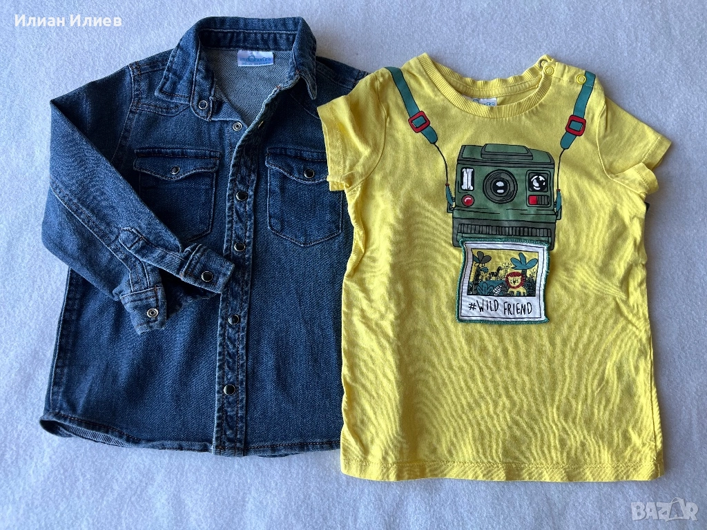 Риза и тениска 98 см/2-3 г. Подробности в “описание”., снимка 1