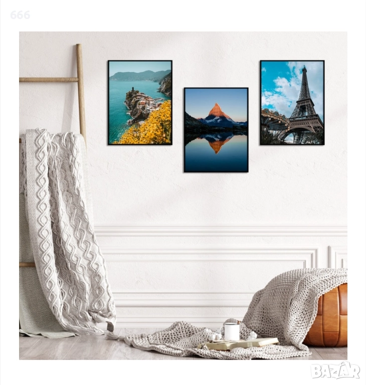 3 броя Декоративни рамки за снимки, черни, снимка 1