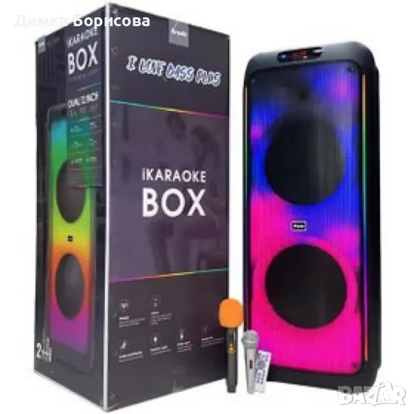 Мощна аудиосистема 12"х2 с два микрофона, снимка 1