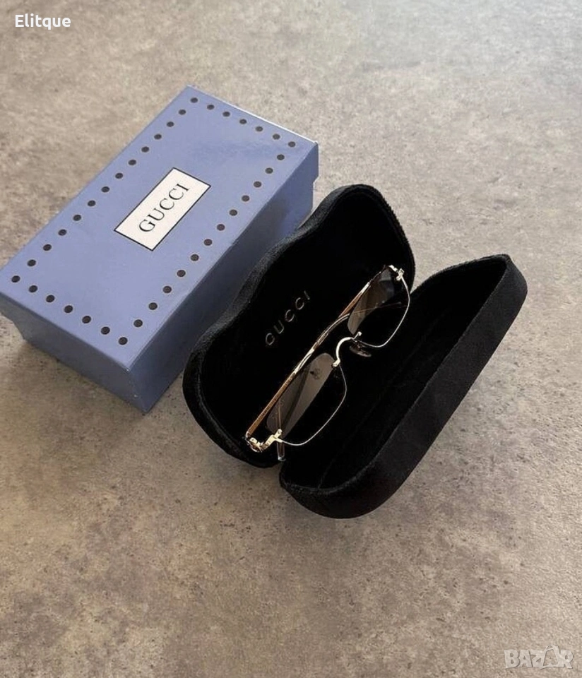 очила с черен обикновен калъф и ув защита Gucci, снимка 1