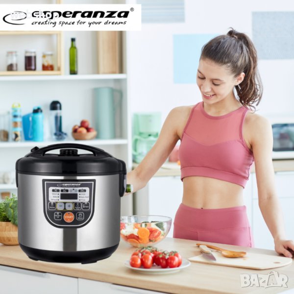 Мултикукър Esperanza EKG011, 860W, 5 литра, 11 Програми, Инокс , Гаранция 24 месеца, снимка 1