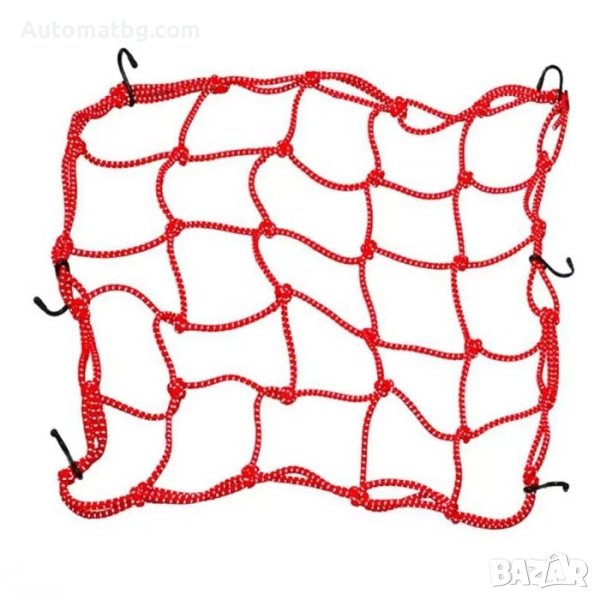 Мрежа за мотор Automat, За каска и багаж, 35 x 40см, Червен, снимка 1