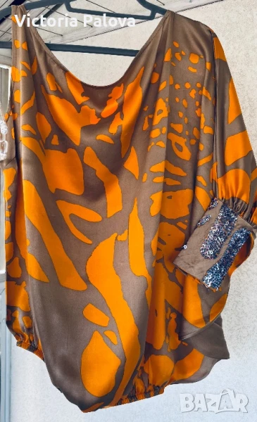 HAUTE  COUTURE дизайнерска блуза MISCHALIS коприна, снимка 1