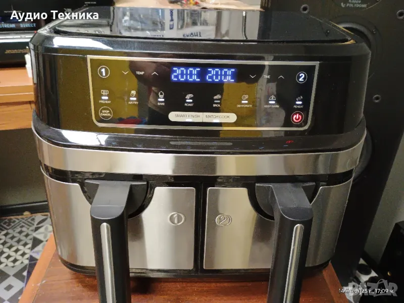 AIR FRYER. Фритюрник с горещ въздух с 2 независими 4,5 L чекмеджета, 8 автоматични програми., снимка 1