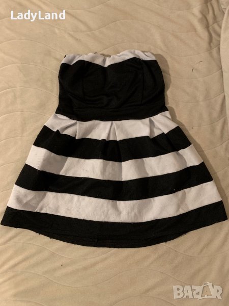 Рокля черно и бяло с подплънки , снимка 1
