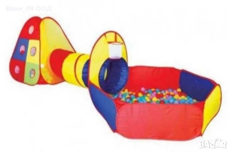 5в1!Детска палатка,тунел,басейн с 80 топки,баскетболен кош и дартс с топчета!, снимка 1