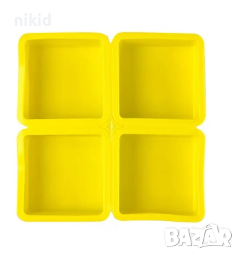 4 квадратни квадрат форми силиконова форма молд калъп за отливки сапун гипс и други, снимка 1