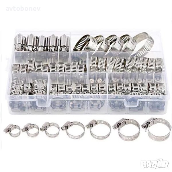 Асортимент скоби за водни съедининия в кутия/60бр. к-т/, снимка 1