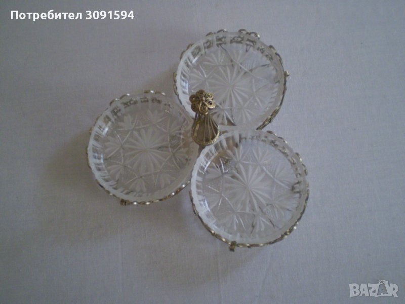 метал с кристал фруктиера за ядки локум, снимка 1